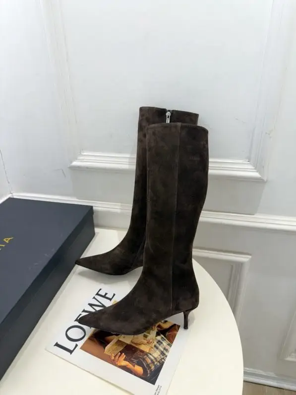 Alaïa Чоботи з гострим носком на невисокому підборах — Фото 4