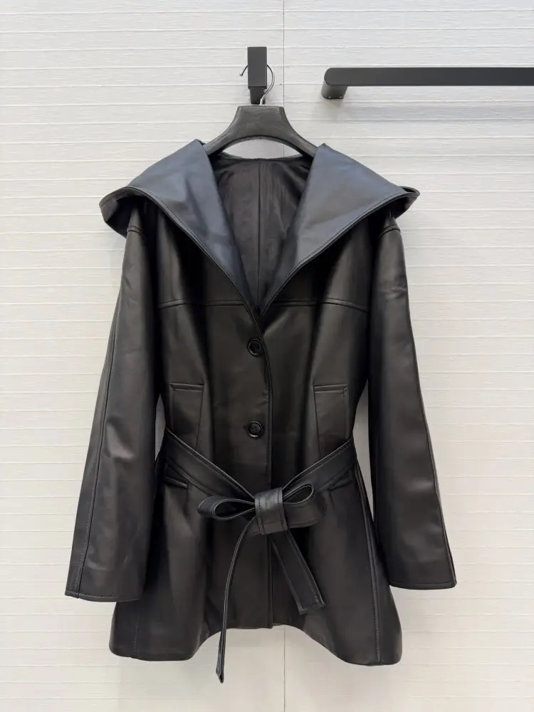 Alaïa — Jacket bomber from hood women's leather