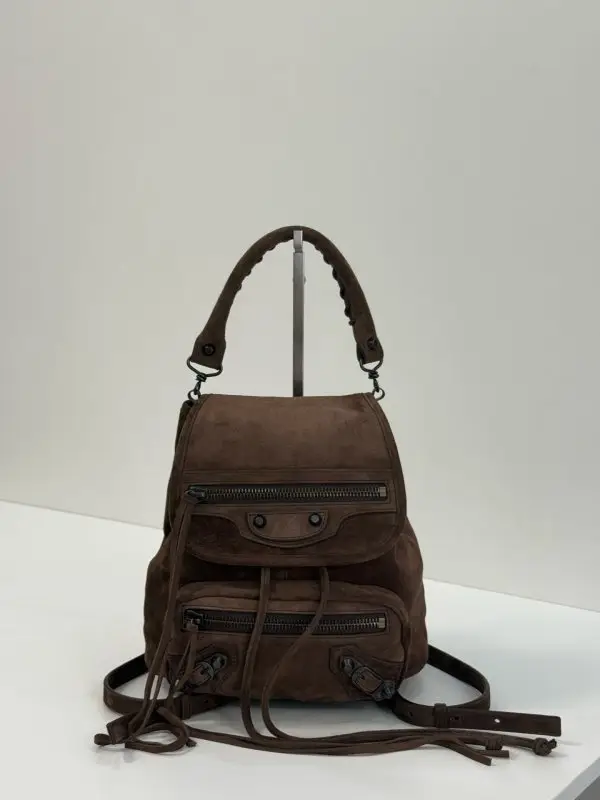 Balenciaga — Backpack Le City 23 cm suede at coffee color