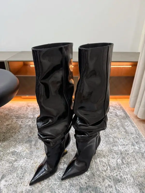 Balmain Boots leather women's on high heel — Photo 3