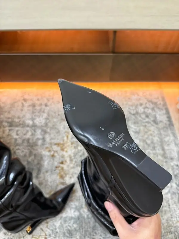 Balmain Boots leather women's on high heel — Photo 5