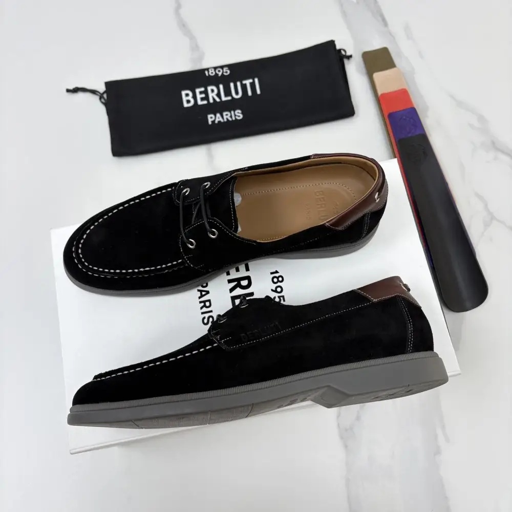 Berluti Лоферы кожаные на шнуровке — Фото 3