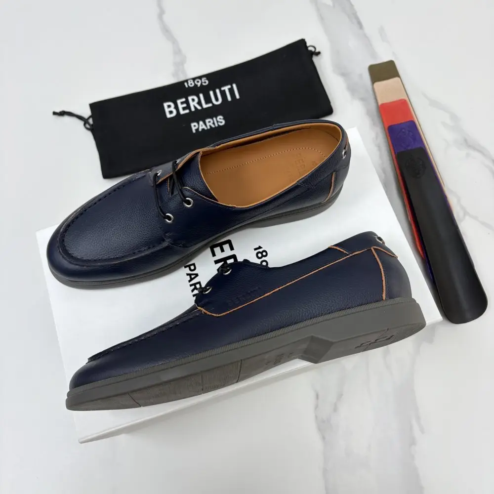 Berluti Лоферы шкіряні на шнурівці — Фото 3