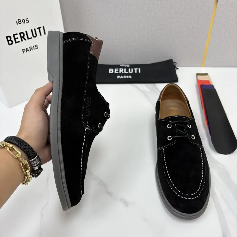 Berluti Лоферы кожаные на шнуровке — Фото 4