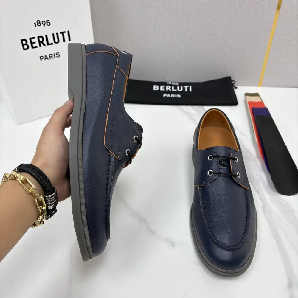 Berluti Лоферы шкіряні на шнурівці — Фото 4