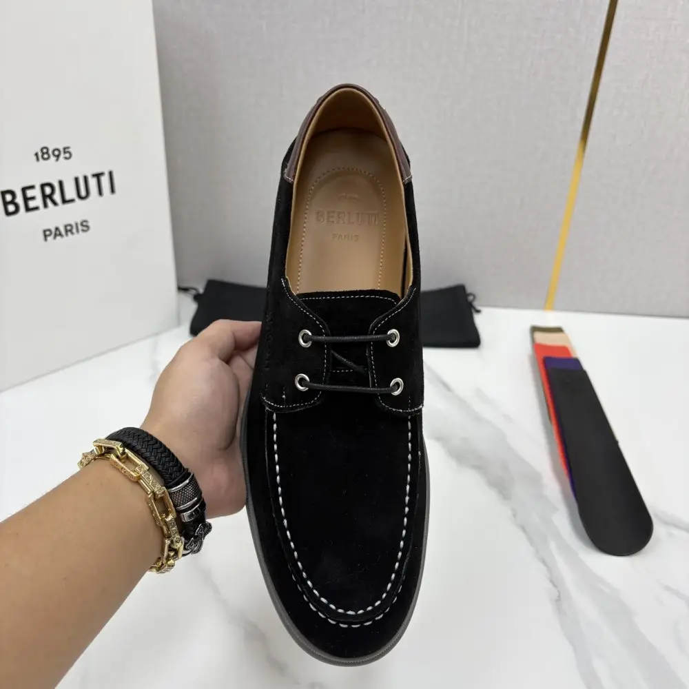 Berluti Лоферы кожаные на шнуровке — Фото 5