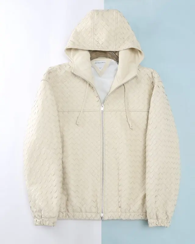 Bottega Veneta — Men's classical jacket from hood of kind skin from weaving Intrecciato