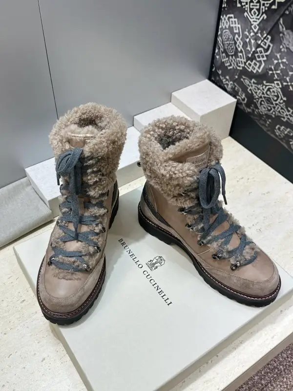 Brunello Cucinelli Черевики жіночі на хутрі — Фото 4