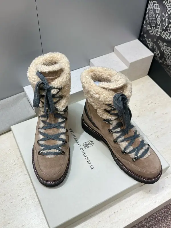 Brunello Cucinelli Черевики жіночі на хутрі — Фото 4