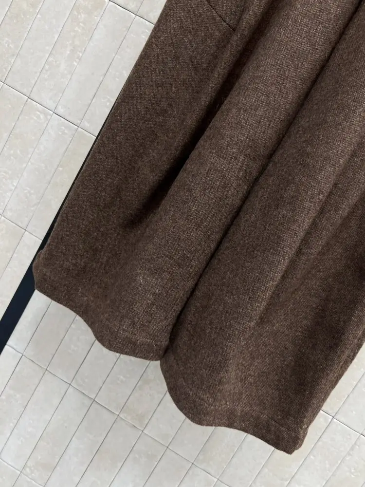 Brunello Cucinelli Темно-коричневі вовняні брюки жіночі — Фото 4