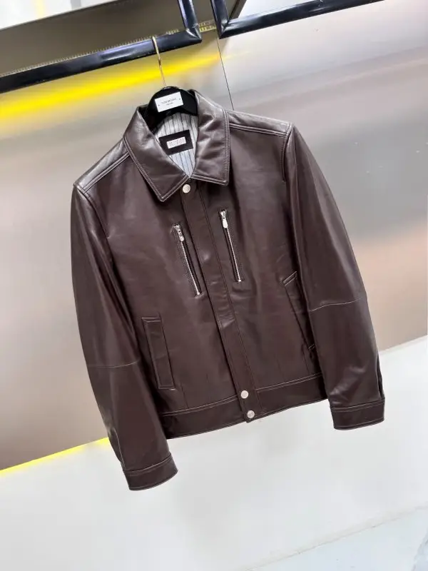 Brunello Cucinelli Куртка кожаная мужская — Фото 4