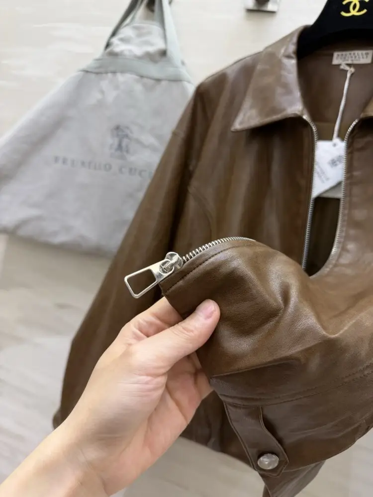 Brunello Cucinelli Jacket leather women's — Photo 2
