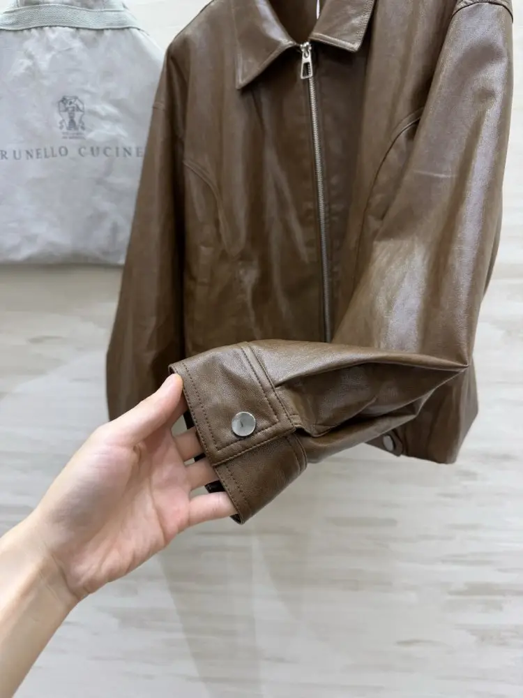 Brunello Cucinelli Jacket leather women's — Photo 3