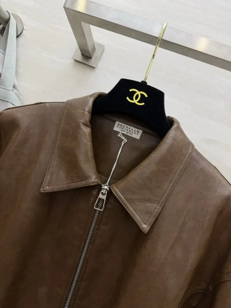 Brunello Cucinelli Jacket leather women's — Photo 4