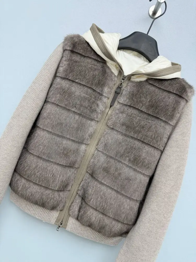 Brunello Cucinelli Куртка з кашеміру з хутряної обробкою — Фото 5