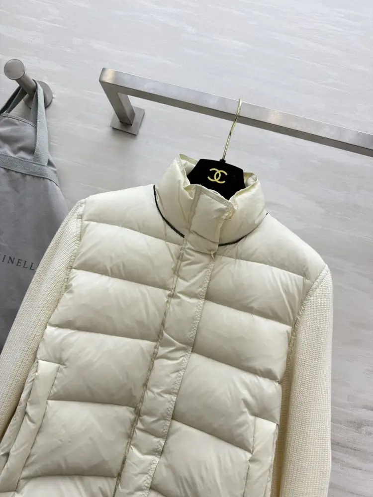 Brunello Cucinelli В'язана пухова куртка з мериносовой вовни — Фото 2