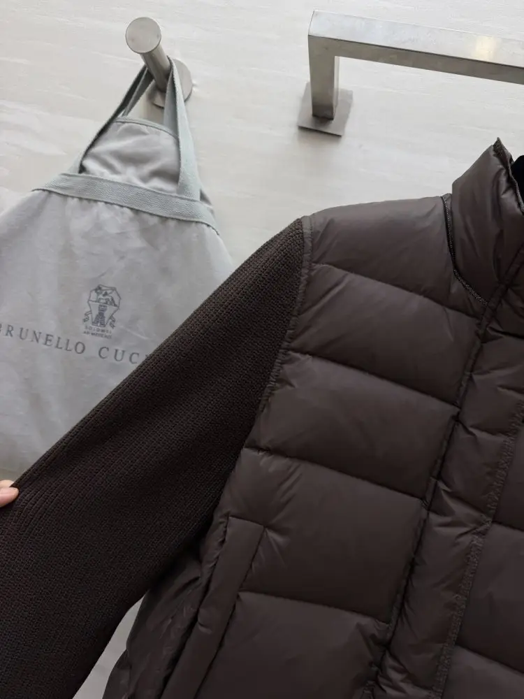 Brunello Cucinelli В'язана пухова куртка з мериносовой вовни — Фото 5