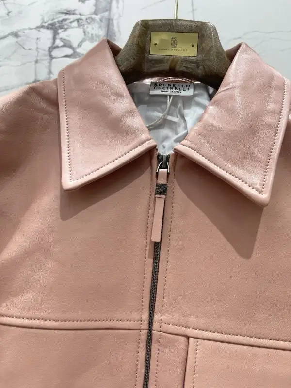 Brunello Cucinelli Шкіряна куртка жіноча — Фото 3