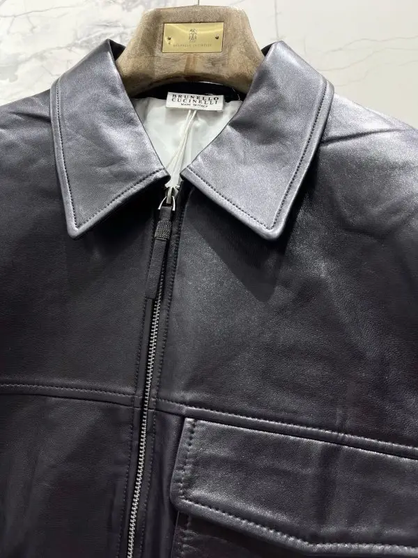 Brunello Cucinelli Шкіряна куртка жіноча — Фото 4
