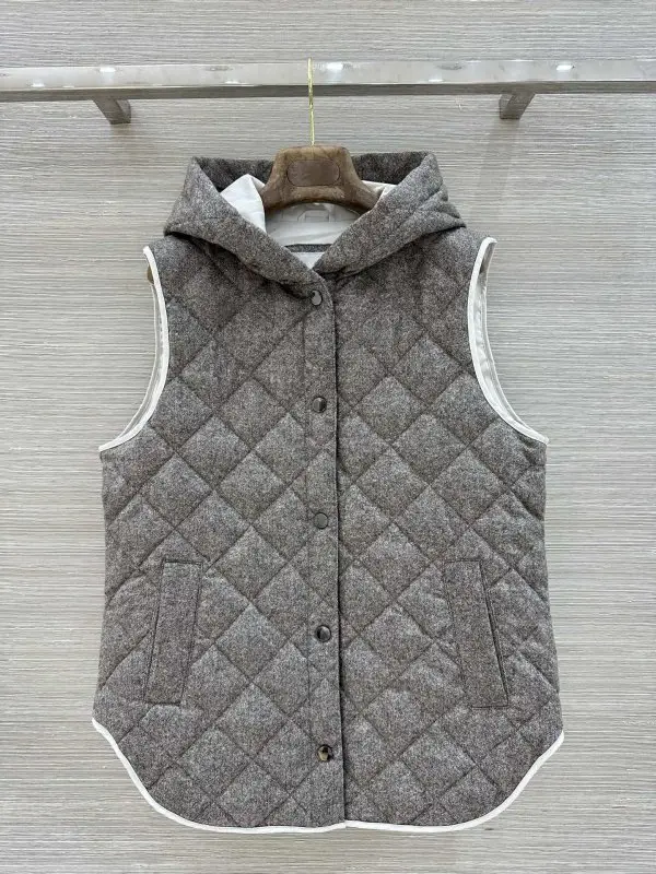 Brunello Cucinelli — Quilted vest on feathers women's