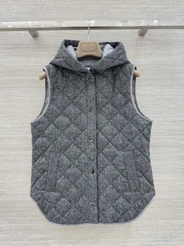Brunello Cucinelli — Quilted vest on feathers women's