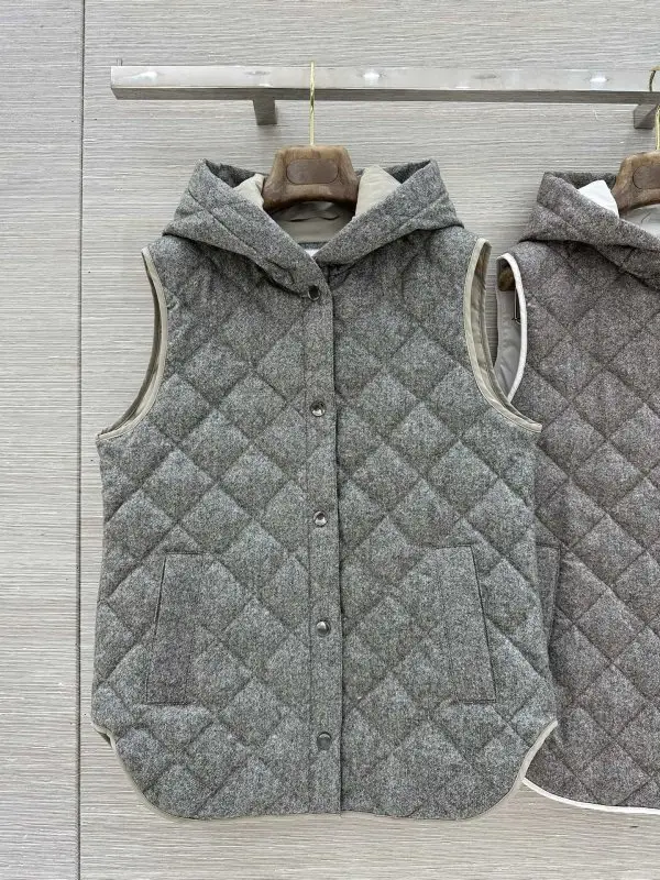 Brunello Cucinelli — Quilted vest on feathers women's