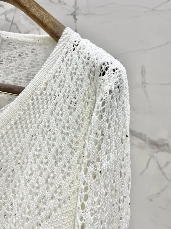 Brunello Cucinelli Reticulate openwork knitted pullover — Photo 3