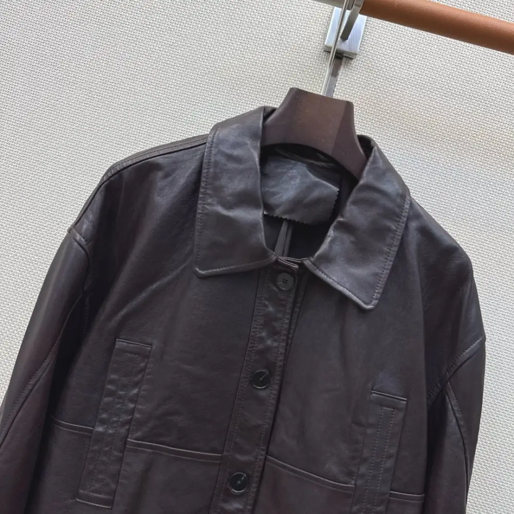 Brunello Cucinelli Короткая кожаная куртка с воротником — Фото 3