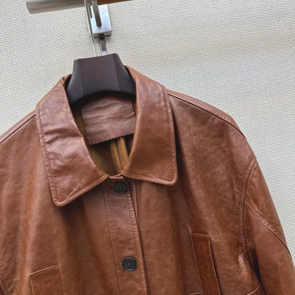 Brunello Cucinelli Короткая кожаная куртка с воротником — Фото 4