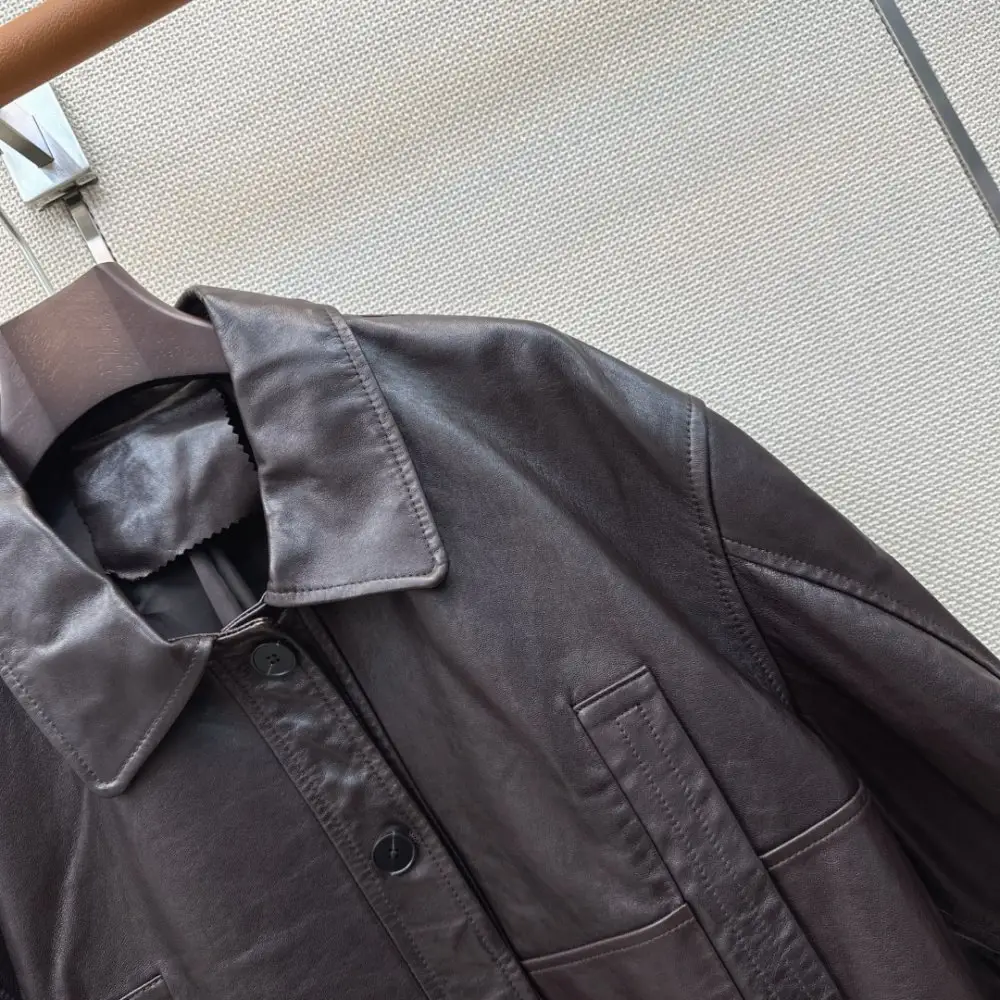 Brunello Cucinelli Короткая кожаная куртка с воротником — Фото 4