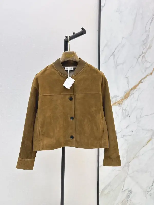 Brunello Cucinelli — Women's suede jacket with stand-up collar