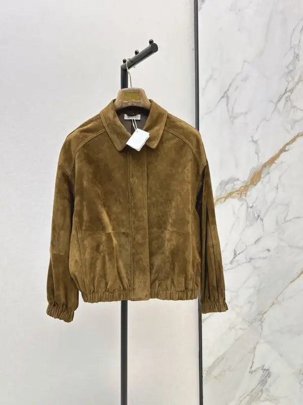 Brunello Cucinelli — Women's suede jacket with stand-up collar