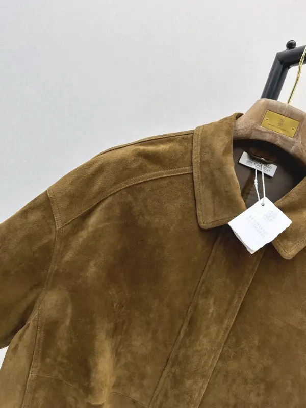 Brunello Cucinelli Жіноча замшева куртка зі стоячим коміром — Фото 5