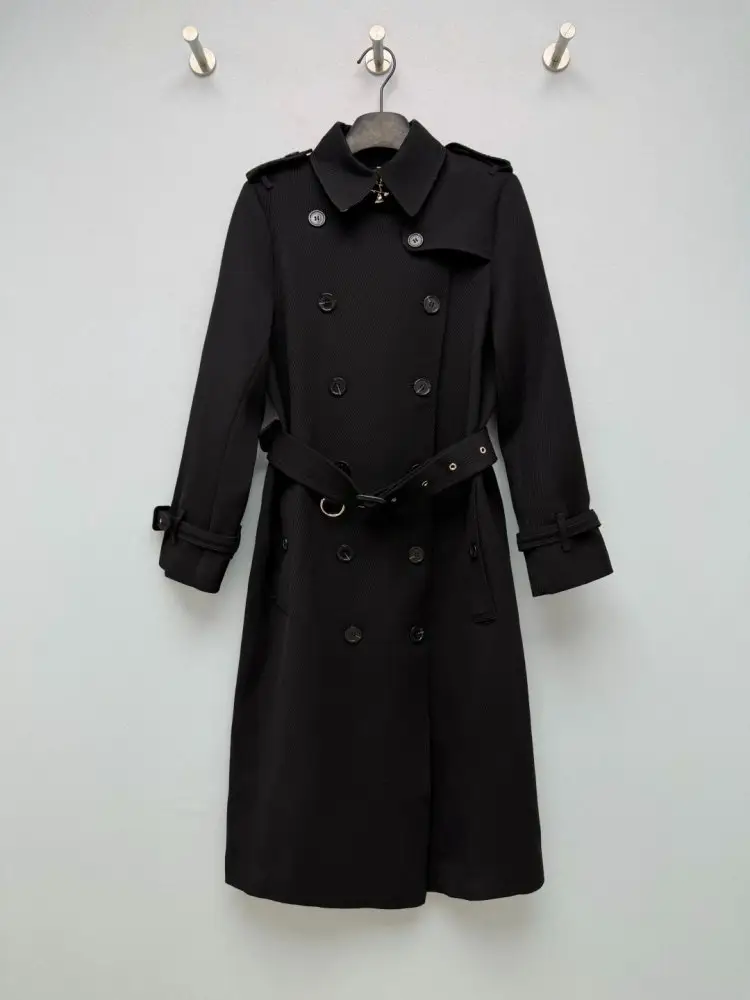 Burberry — Классический двубортный длинный шерстяной тренч
