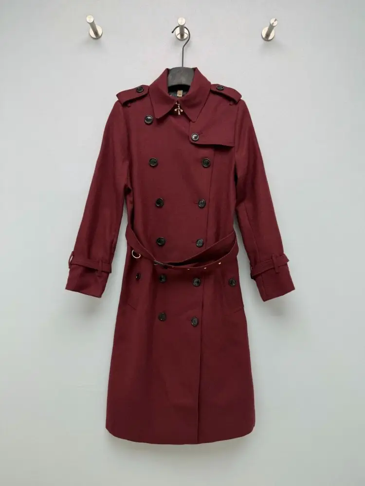 Burberry — Класичний двобортний довгий вовняний тренч