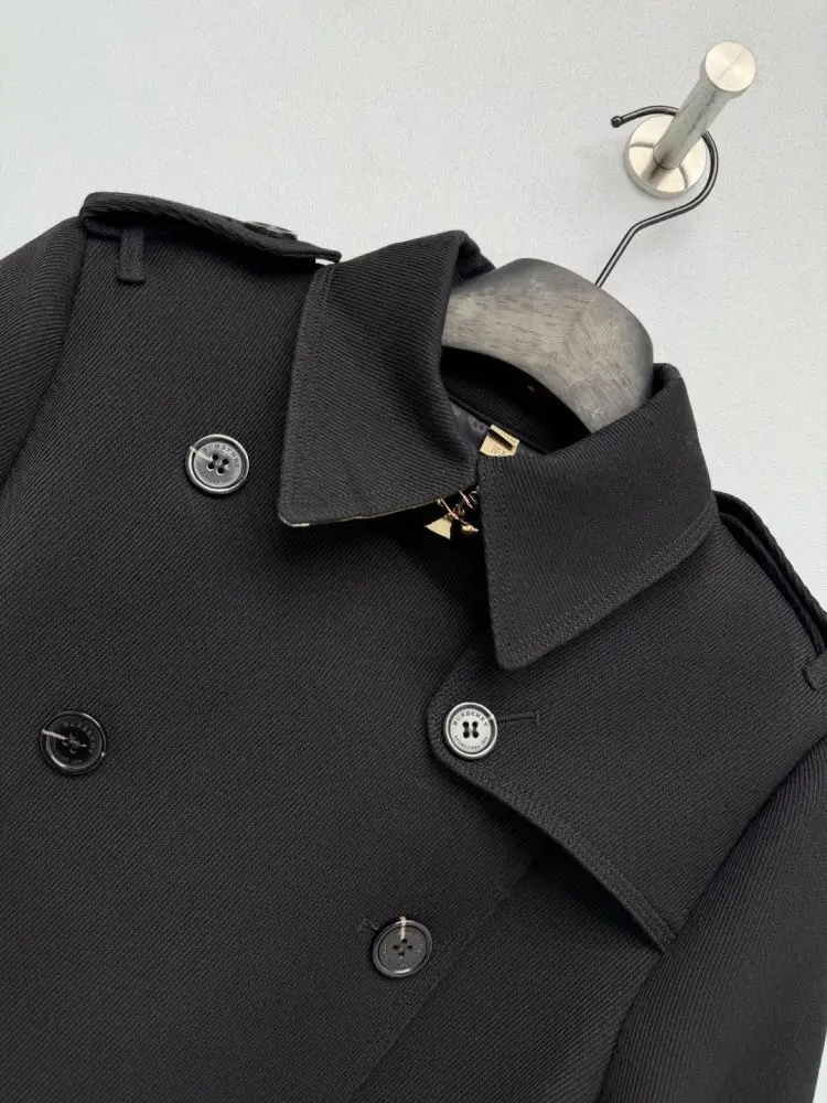 Burberry Классический двубортный длинный шерстяной тренч — Фото 2