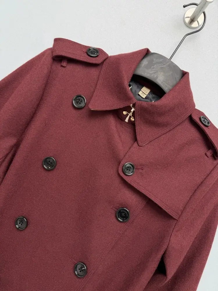 Burberry Класичний двобортний довгий вовняний тренч — Фото 2