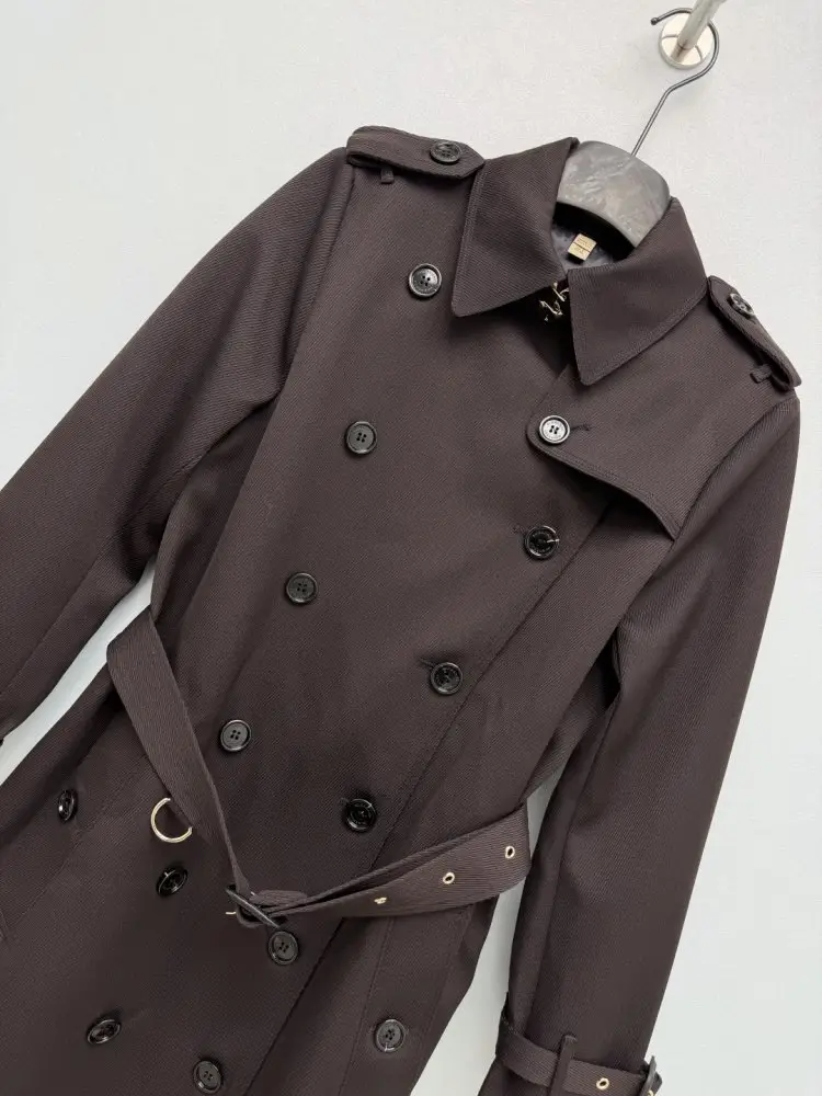 Burberry Класичний двобортний довгий вовняний тренч — Фото 3
