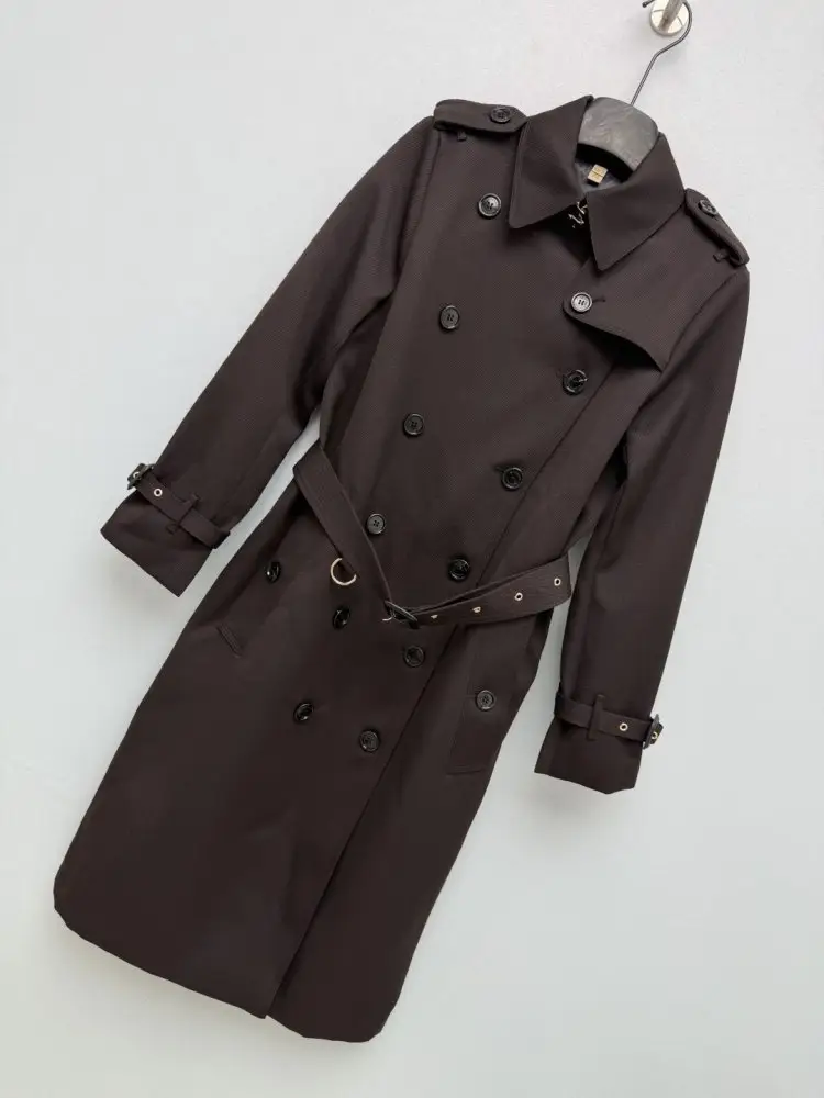 Burberry Класичний двобортний довгий вовняний тренч — Фото 4