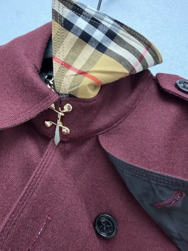 Burberry Класичний двобортний довгий вовняний тренч — Фото 5