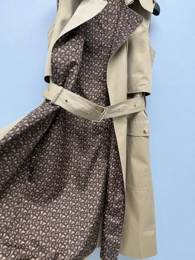 Burberry Пальто середньої довжини без рукавів — Фото 5