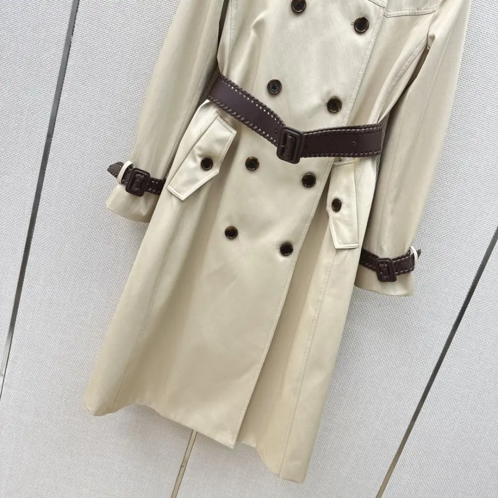 Burberry Двобортний довгий тренч — Фото 5
