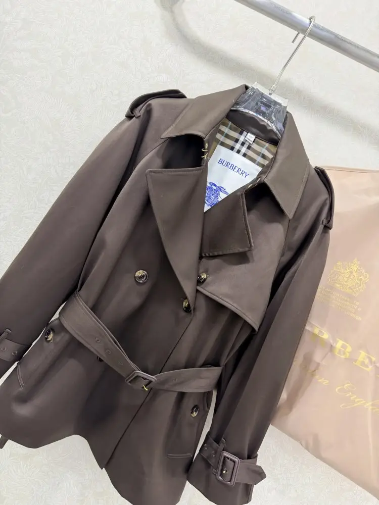 Burberry Короткий атласный тренч — Фото 4