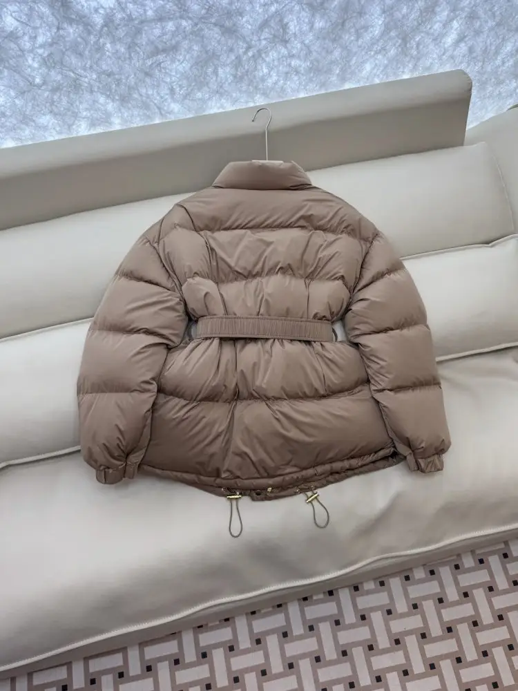 Celine Пухова куртка з поясом і коміром-стійкою — Фото 5