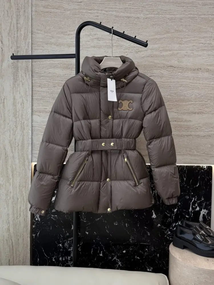 Celine — Feather jacket secondary length from belt and hood