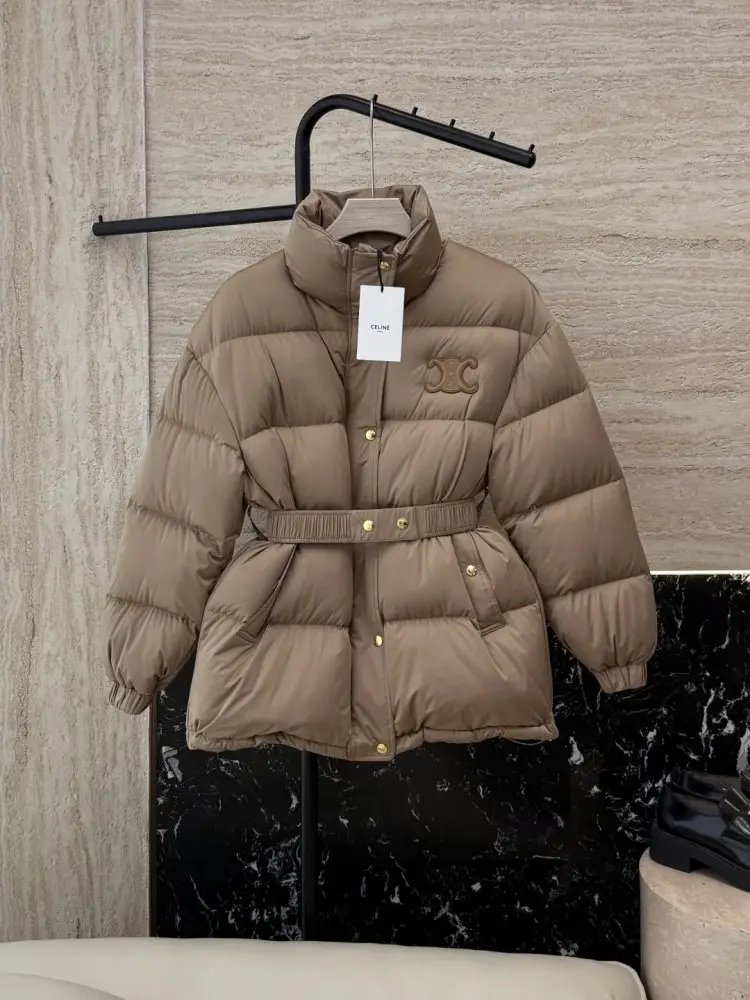 Celine — Short jacket on feathers from hood