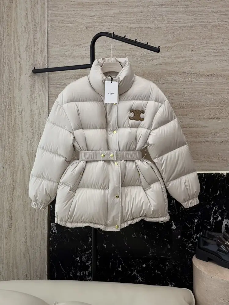 Celine — Short jacket on feathers from hood