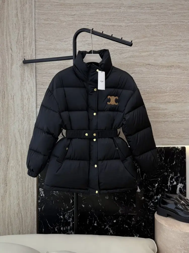 Celine — Short jacket on feathers from hood