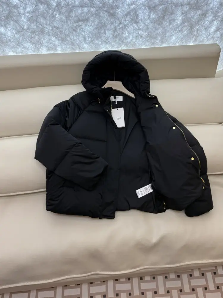 Celine Коротка куртка на пуху з капюшоном — Фото 4