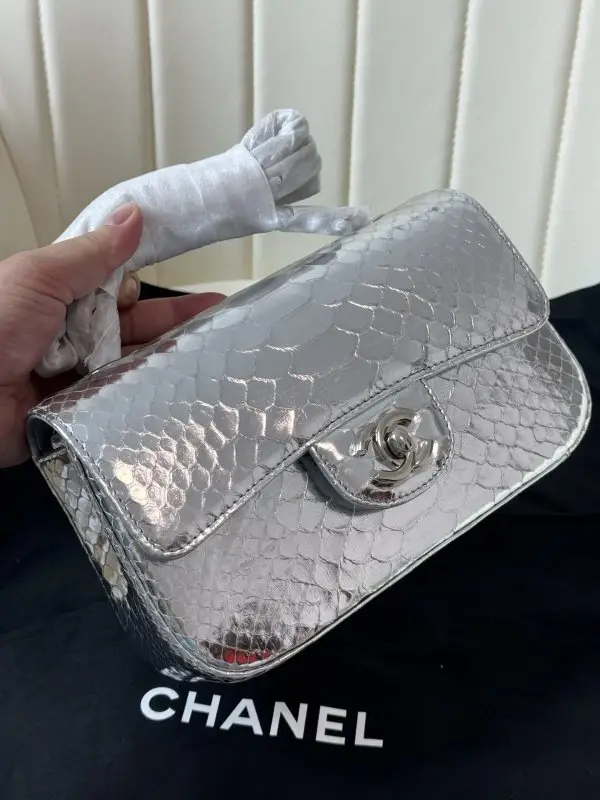 Chanel — A bag Classic Double Flap 20 cm at snakeskin skin